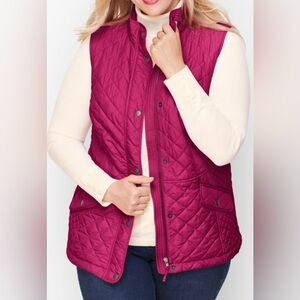 LIKE NEW Talbots Fuchsia Quilted Vest 3X
